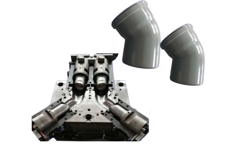 PVC COLLAPSIBLE ELBOW 45° PIPE FITTING MOULD كوع PVC قابل للطي 45 درجة قالب تركيب الأنابيب