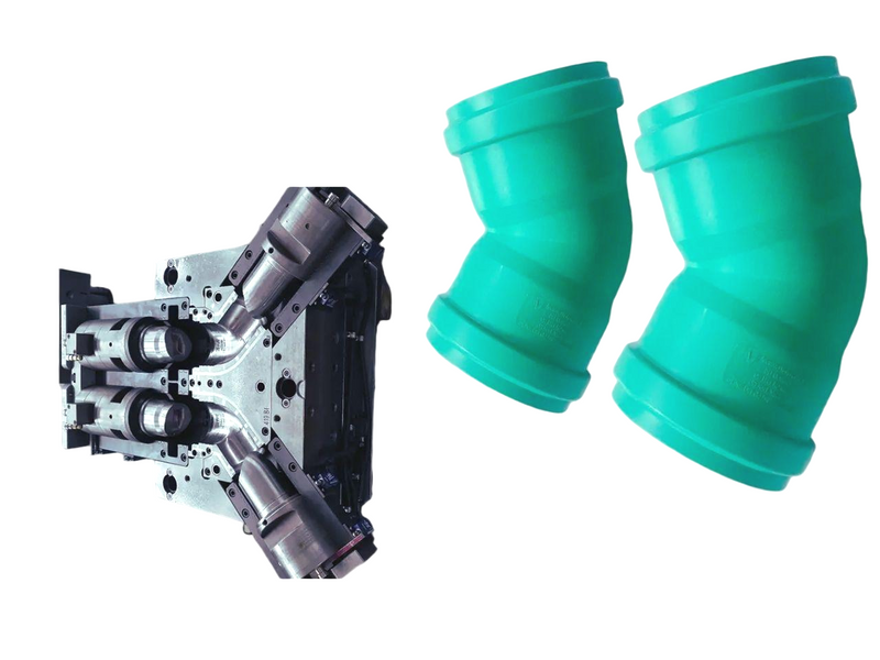 قالب تركيب PP كوع قابل للطي 45 درجة