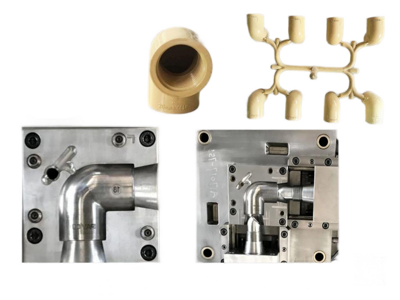 قالب تركيب CPVC من البلاستيك للنساء بزاوية 90 درجة