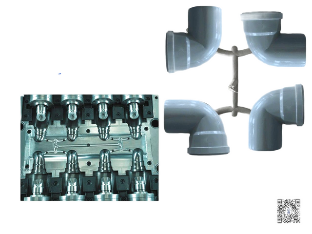 قالب تركيب أنابيب الكوع القابل للطي UPVC بزاوية 90 درجة